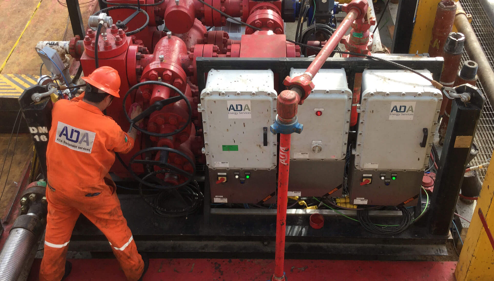 ADA worker cleaning mechanical equipment