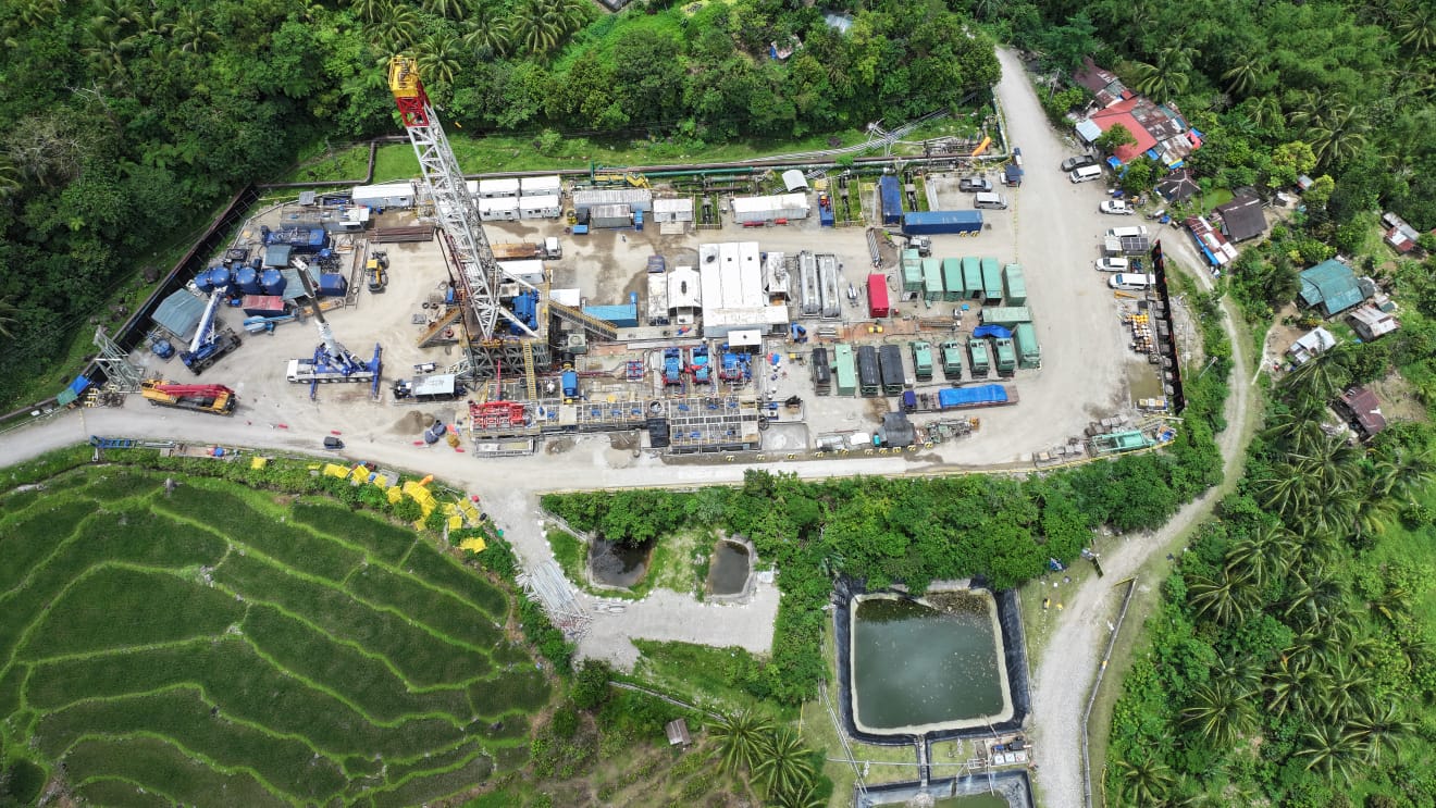 A drone view looking down at a worksite